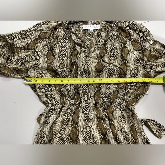 Emma & Michele gorgeous boho snakeskin print long sleeve dress women’s size M - Picture 15 of 17